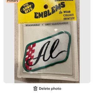Emblems Embroidered Patch 'The Show Offs' vintage 70s featuring name AL